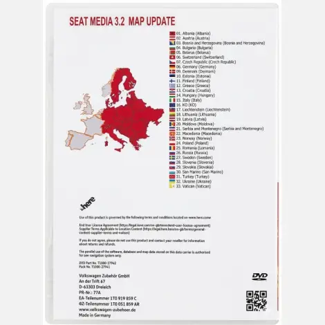 SEAT Media System 3.2 navigációs térkép DVD (V17)
